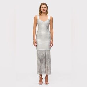 HERVE LEGER Metallic Alba Dress